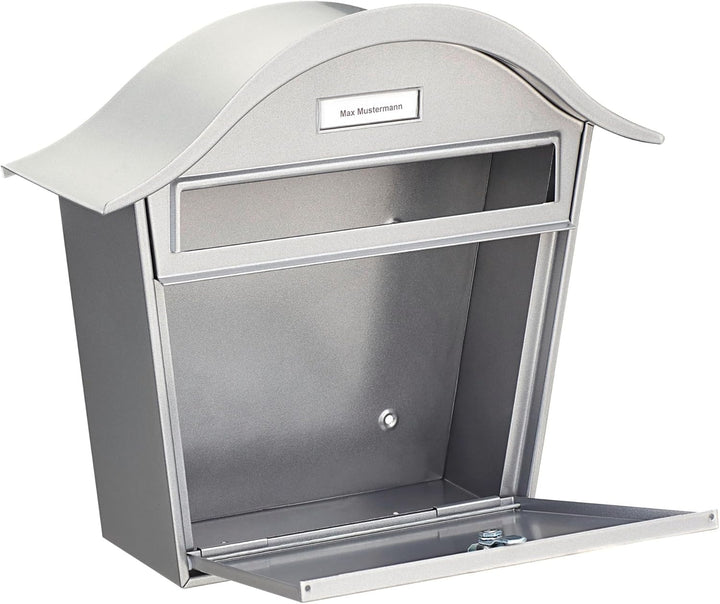 Burg Wächter Briefkasten, Namensschild, Einwurf-Format DIN B5, Verzinkter Stahl, Holiday 5842 Si, Si
