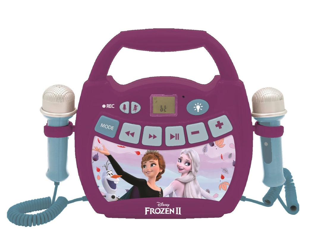 Lexibook - Disney Die Eiskönigin - Tragbarer digitaler Karaoke-Player für Kinder - Mikrofone, Lichte