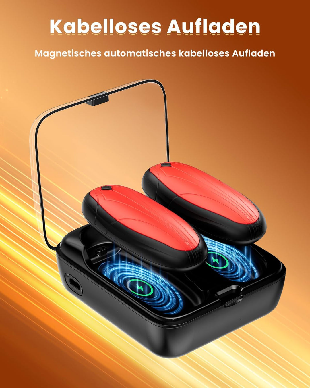 Miaton Elektrischer Handwärmer Taschenwärmer Wiederverwendbar mit Ladekoffer Akkulaufzeit 14000 Mah,