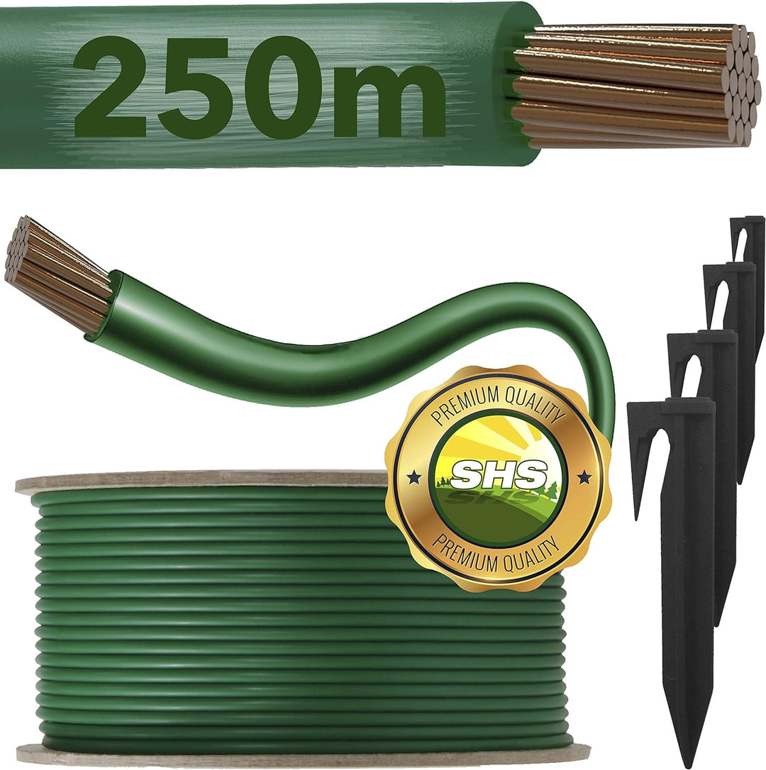 250m Begrenzungskabel + 750 Erdspiesse für Mähroboter Rasenmäher Rasenroboter Zubehör Set Begrenzung