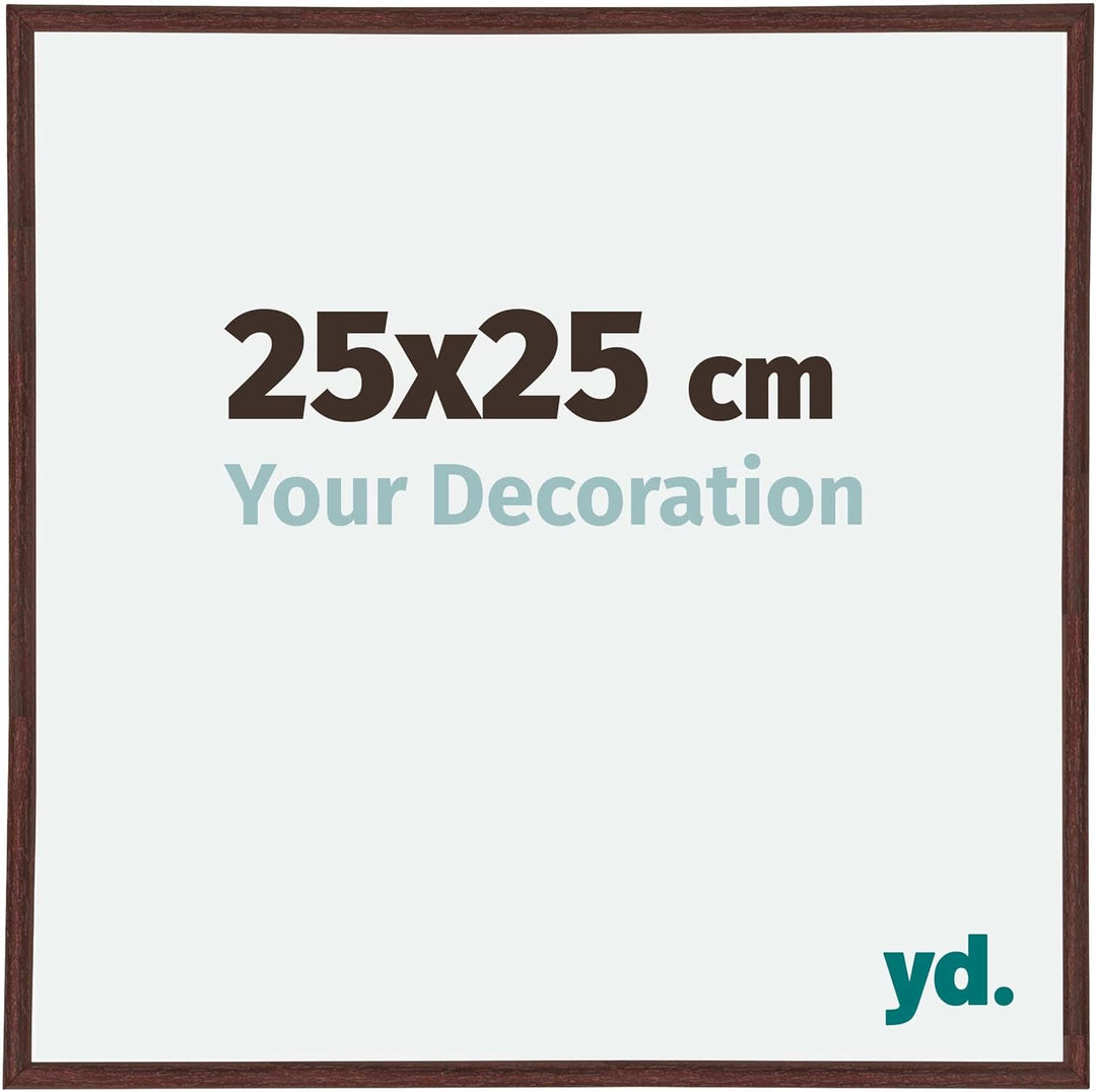 yd. Your Decoration - Bilderrahmen 25x25 cm - Braun - Bilderrahmen aus Kunststoff mit Antireflex Kun