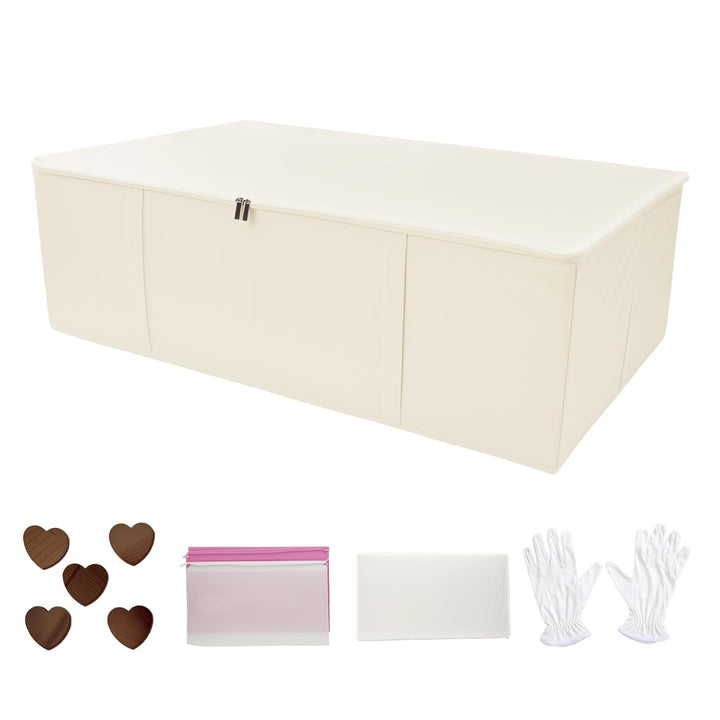 Brautkleid-Aufbewahrungsbox – Grosse Brautkleid-Konservierungsbox 94L mit säurefreiem Seidenpapier,