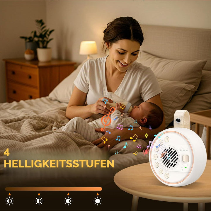 White Noise Machine Baby,Tragbare Einschlafhilfe Babys mit 20 weissem Rauschen,Nachtlicht mit Timer