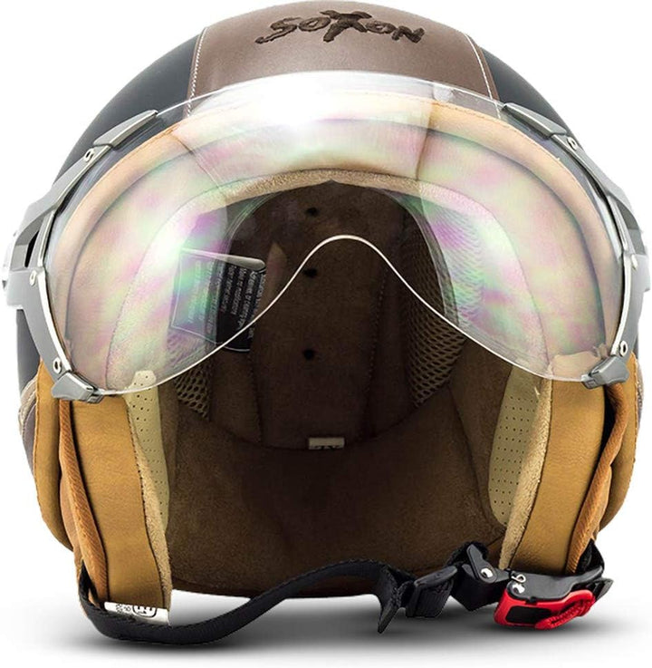 Soxon® SP-325 Urban „Black“ · Jet-Helm · Motorrad-Helm Roller-Helm Scooter-Helm Moped Mofa-Helm Chop