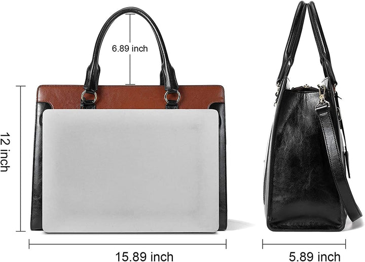 BOSTANTEN Damen Leder Aktentaschen 15.6 Zoll Laptop Handtasche Businesstasche Schultertasche Henkelt