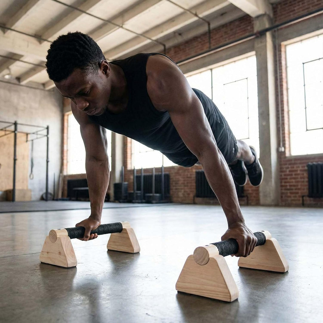 Zimoer Liegestützgriffe 2 Push Up Bars, Ergonomische Parallettes &amp; Liegestütze Ständer mit Tasche, E