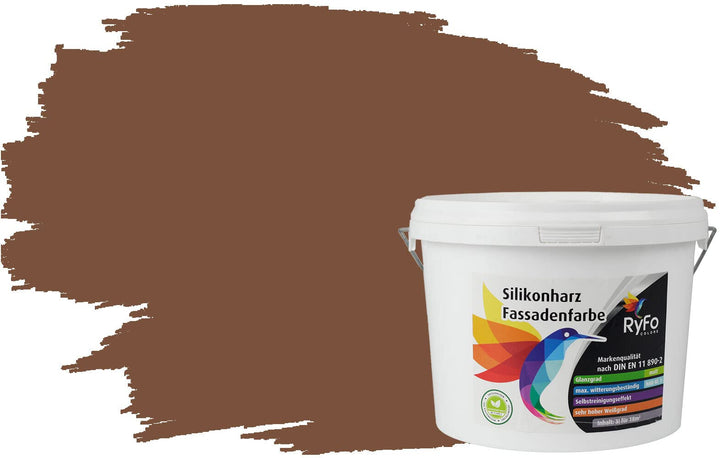 RyFo Colors Silikonharz Fassadenfarbe Lotuseffekt Trend Nougatbraun 3l - bunte Fassadenfarbe, weiter