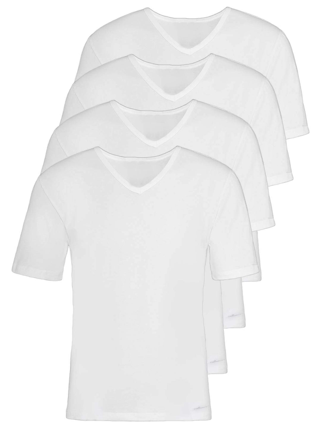 comazo Earth 4er Sparpack Herren V Shirt, Gr. 4-8 8 Weiss, 8 Weiss