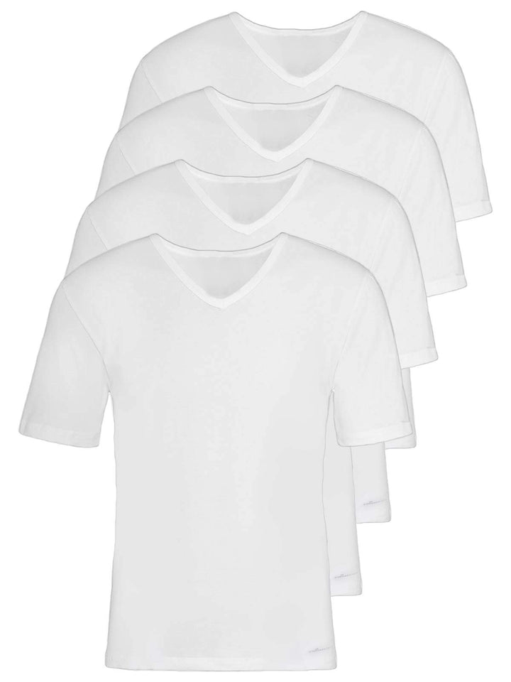 comazo Earth 4er Sparpack Herren V Shirt, Gr. 4-8 8 Weiss, 8 Weiss