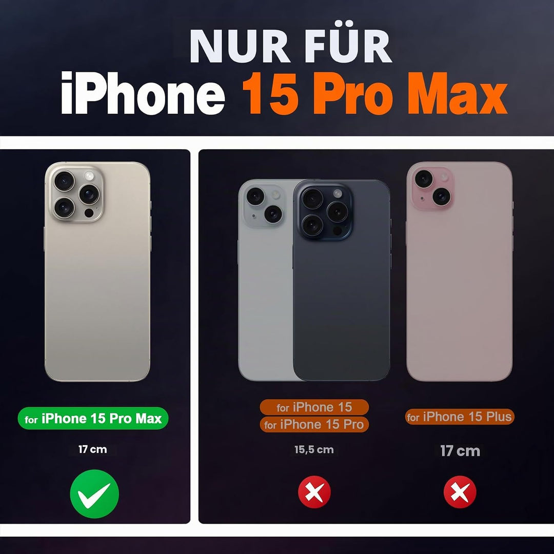 SHIELDON Hülle für iPhone 15 Pro Max, Handyhülle [Kartenfächer] [Echtes Rindsleder] [Standfunktion]