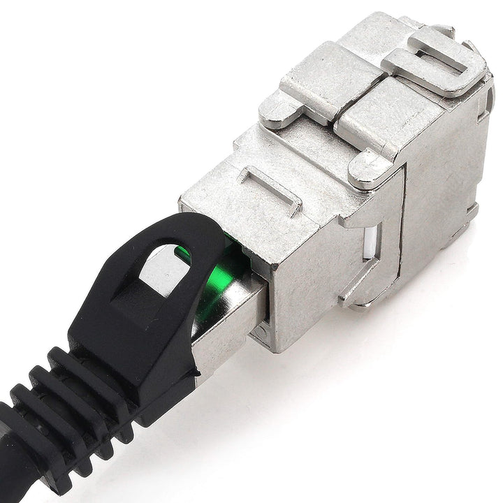 1aTTack.de Keystone Modul RJ45 Cat 6a Jack Zertifiziert vollgeschirmt STP werkzeugfrei Snap in Monta