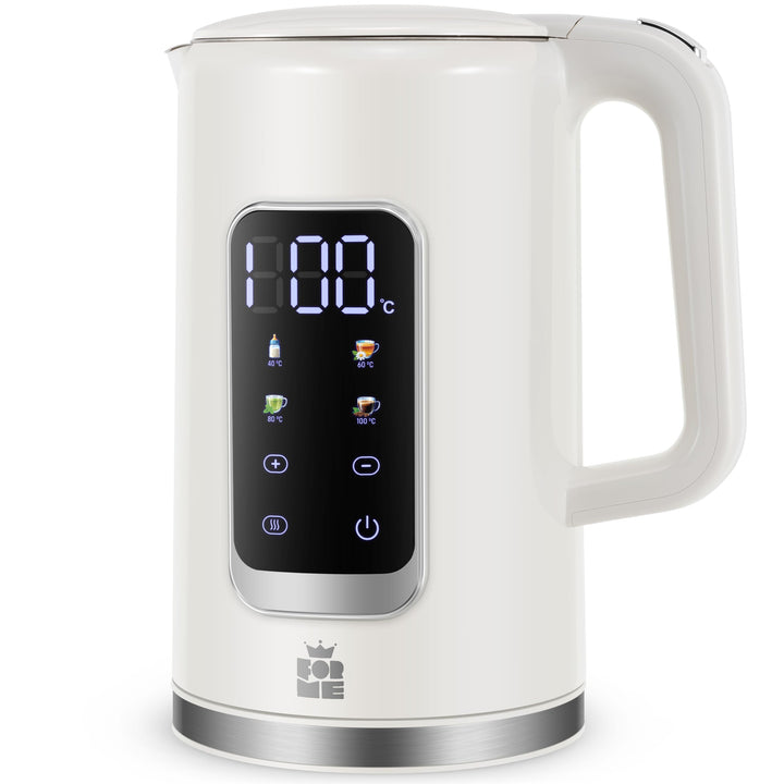 ForMe Edelstahl Wasserkocher 1,7 L mit Temperatureinstellung Temperaturwahl 40-100°C I LED Digitale