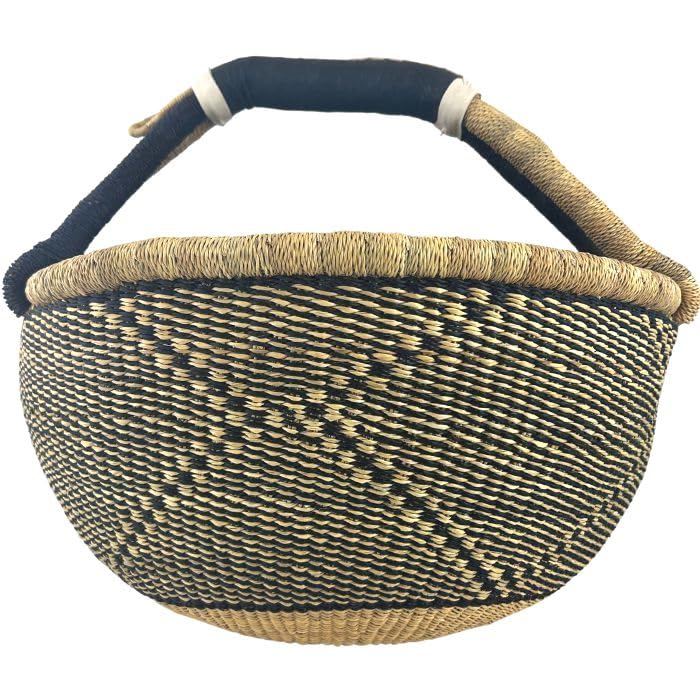 Bolga Korb Afrika - XXL - Das Original aus Ghana - Bunt - Fair Trade - Rund - Viele Farben - Afrikan