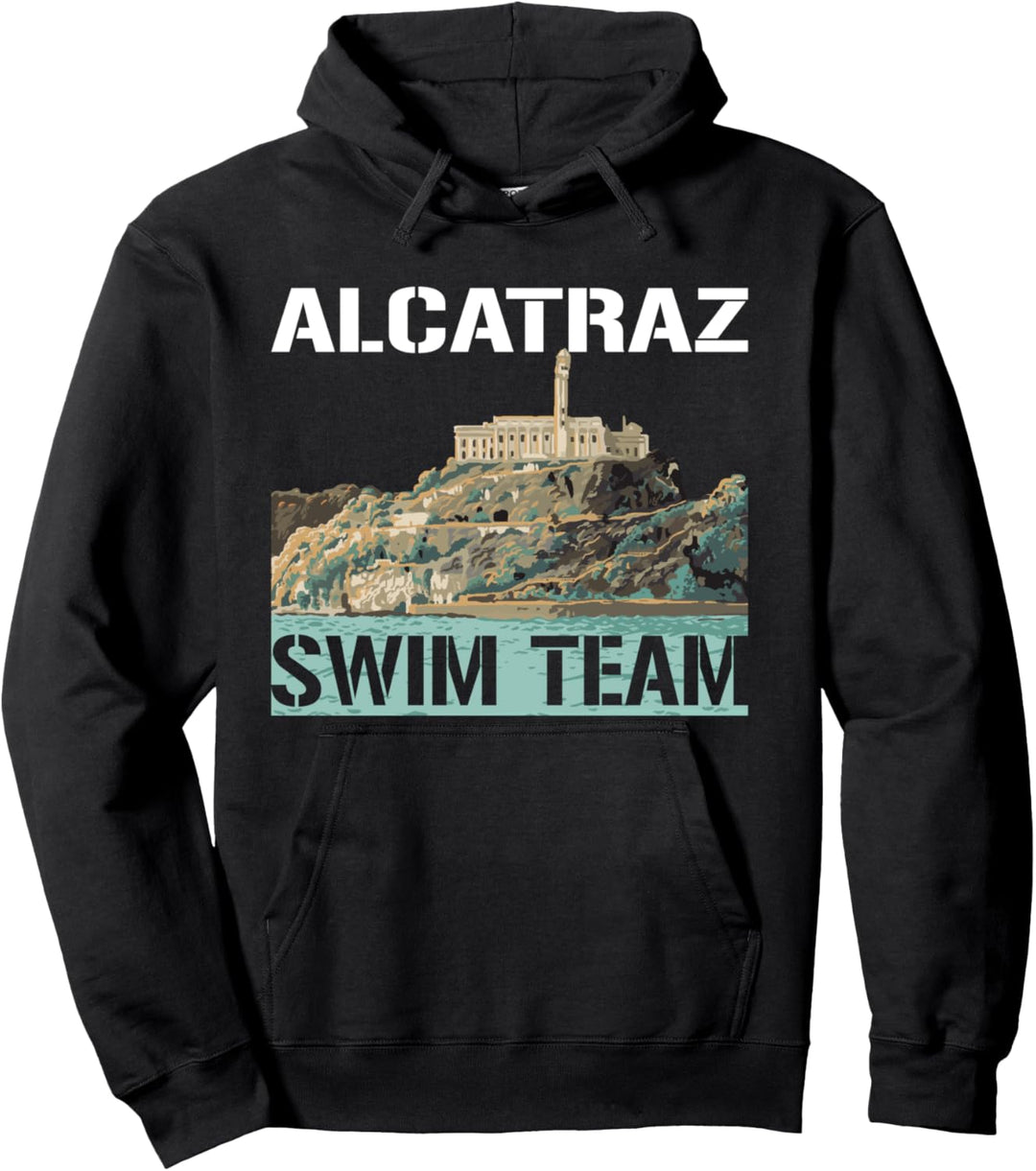 Handgezeichnetes Alcatraz Swim Team Pullover Hoodie