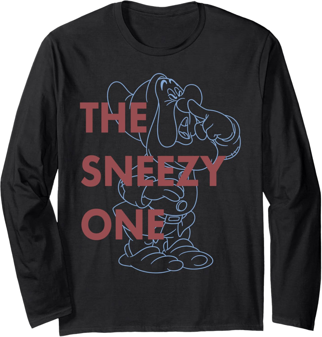 Disney Snow White The Sneezy One Portrait Langarmshirt