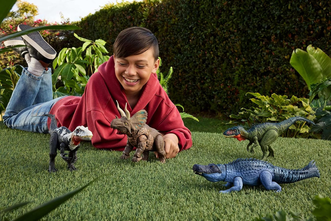 Mattel Jurassic World: Die Wiedergeburt Gigantic Thrashers-Dinosaurierfigur, Chilantaisaurus grosse