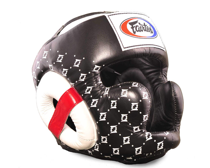 Fairtex Kopfschutz Spuer Sparring HG10 schwarz / weiss M, schwarz / weiss M