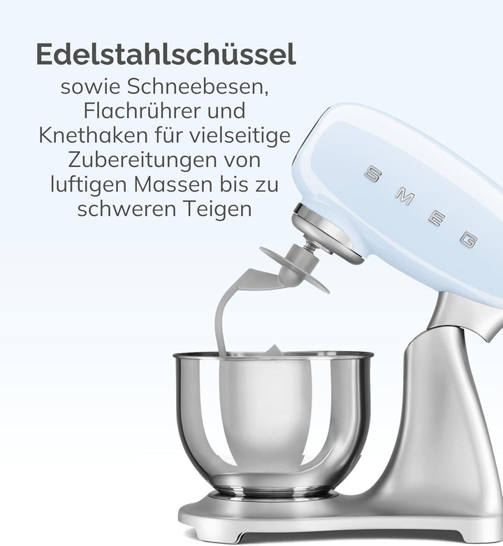 Smeg, SMF02CREU Küchenmaschine, 10 Geschwindigkeitsstufen, Planetenrührwerk, Sicherheitsabschaltung,