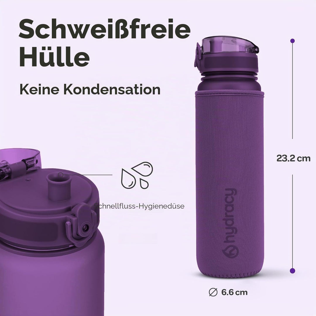 Hydracy Trinkflasche mit Fruchteinsatz - 500ml Wasserflasche - BPA-freie Trinkflasche mit Zeitmarkie