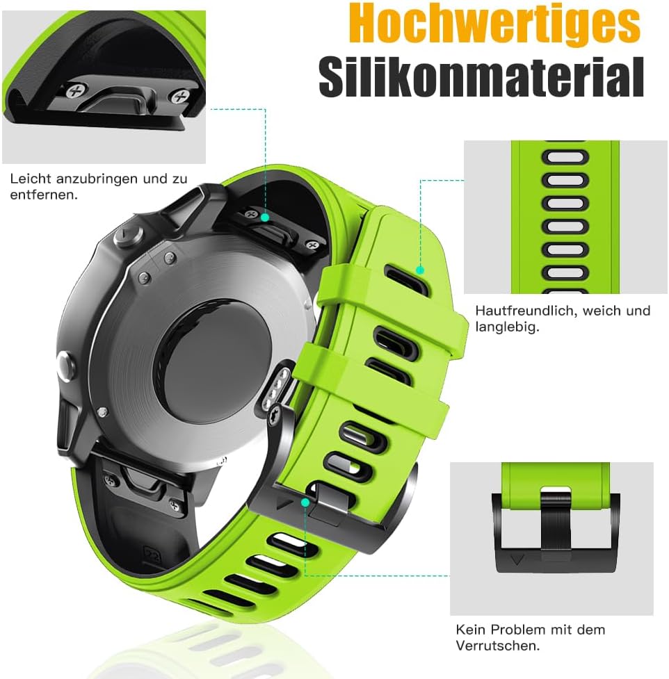 ANBEST Armband für Garmin Fenix 6 Pro/7 Pro/Epix 2/Fenix 8 47mm Armband, 22mm Quick Fit Armbänder fü