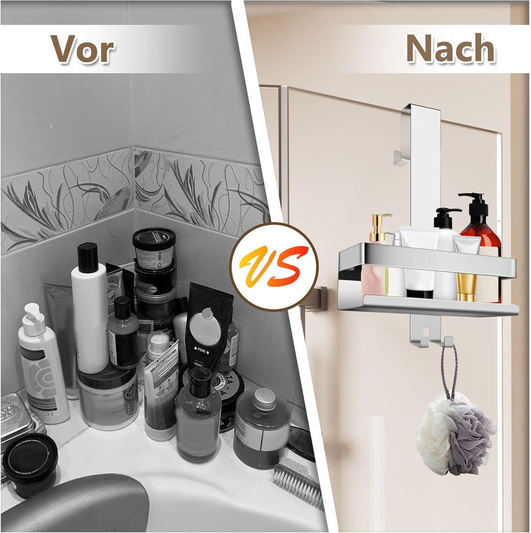 Duschablage zum Hängen, Einlagig Duschregal Edelstahl Ohne Bohren, Duschkorb für Badezimmer, Shampoo