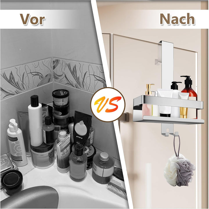 Duschablage zum Hängen, Einlagig Duschregal Edelstahl Ohne Bohren, Duschkorb für Badezimmer, Shampoo