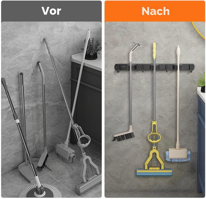 2 Stück Besenhalterung Wand, ibell Gerätehalter Edelstahl Gartengerätehalter Wandhalterung, Mopphalt