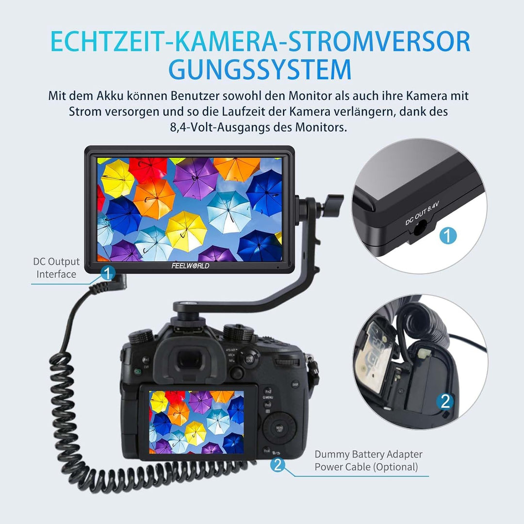 FEELWORLD FW568V3 DSLR Field Monitor 6 Zoll 3D LUT Waveform Vector Scope 1920x1152 4K HDMI Bildschir