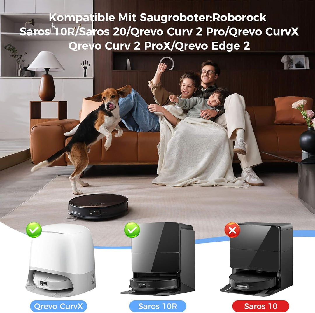 21 Stück Zubehörset für Roborock Qrevo Curv 2 Pro/Qrevo Curv 2 ProX/Saros 10R/Saros 20/Qrevo Edge 2