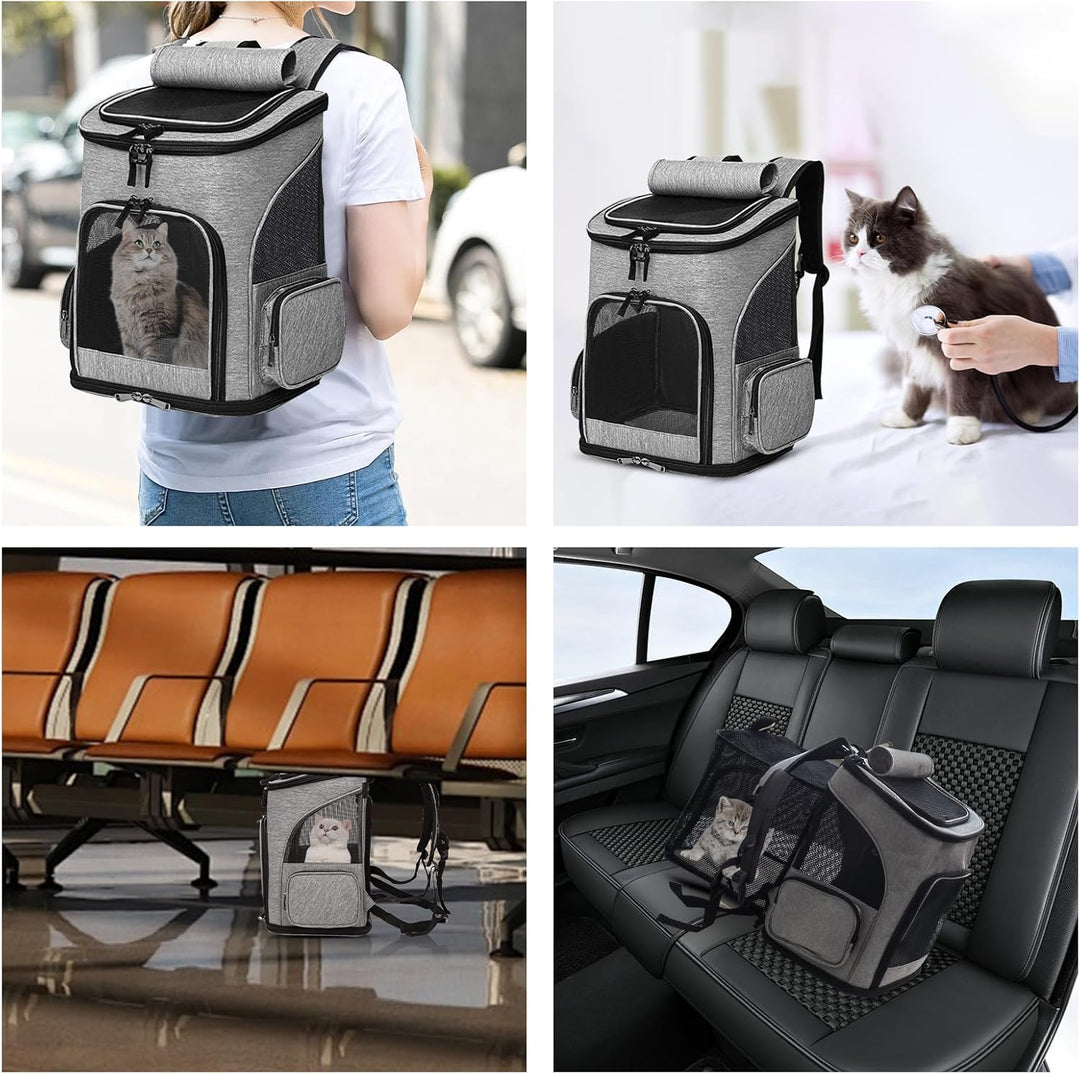 Haustier Rucksack Hunderucksack bis 10kg Katzenrucksack Faltbar und Erweiterbar Katzentransportbox K