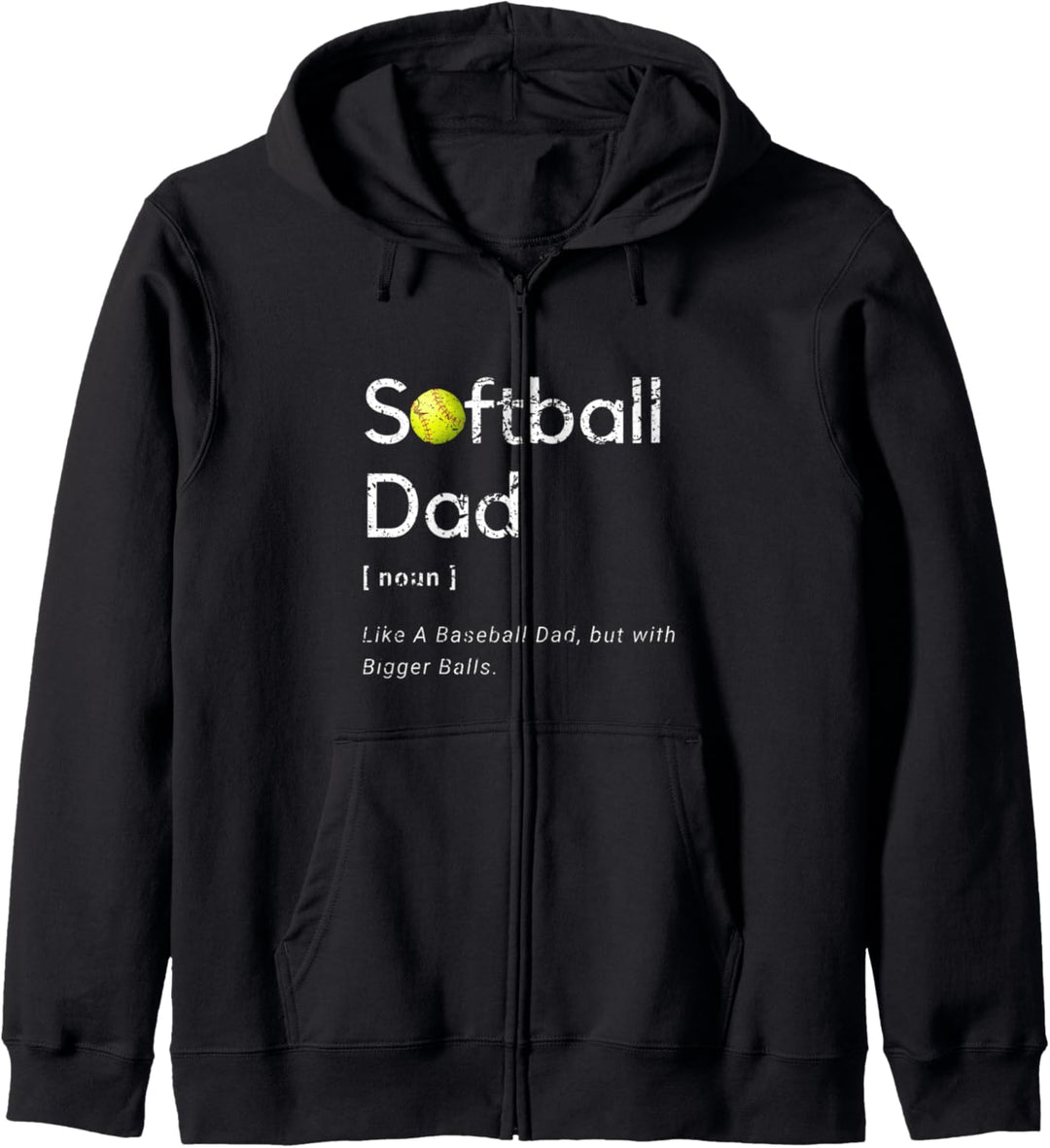 Softball-Vater wie ein Baseball, aber mit grösseren Bällen Kapuzenjacke