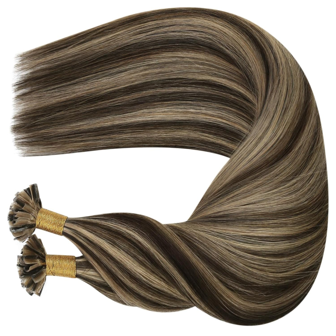 Moresoo Haarverlängerung Echthaar Bondings 55 cm Remy Echthaar Extensions Bondings 