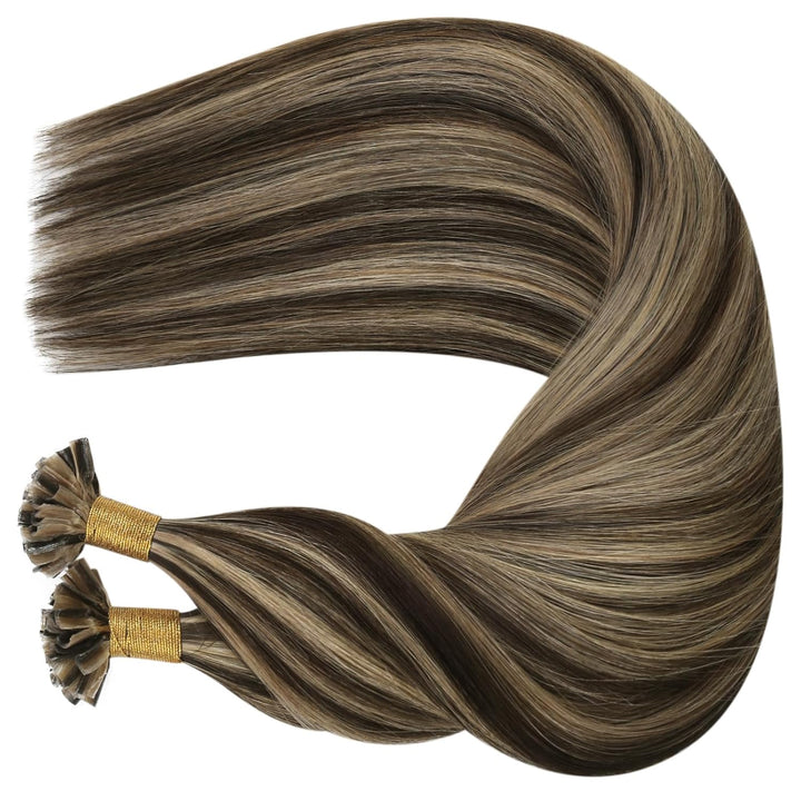 Moresoo Haarverlängerung Echthaar Bondings 55 cm Remy Echthaar Extensions Bondings 