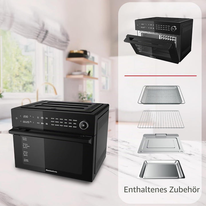 Melchioni Family | Heissluftfritteuse mit 30 Liter Kapazität BENEDETTA, Digitales Display, Dual Cook