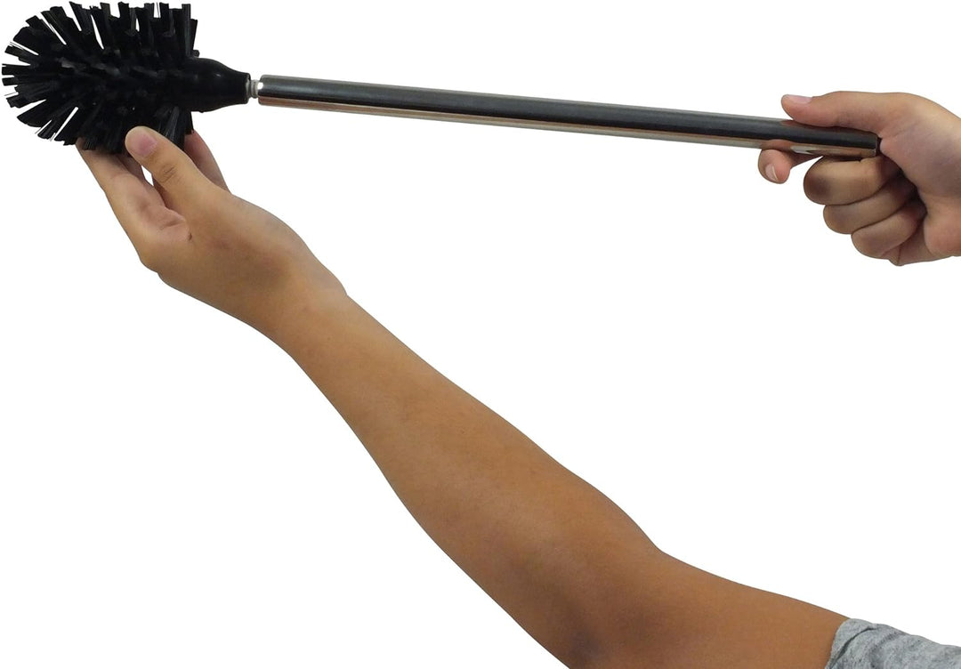 KELA 20253, WC-Bürste und Behälter, WC-Garnitur, Poly, Posidon Schwarz, WC-Bürste