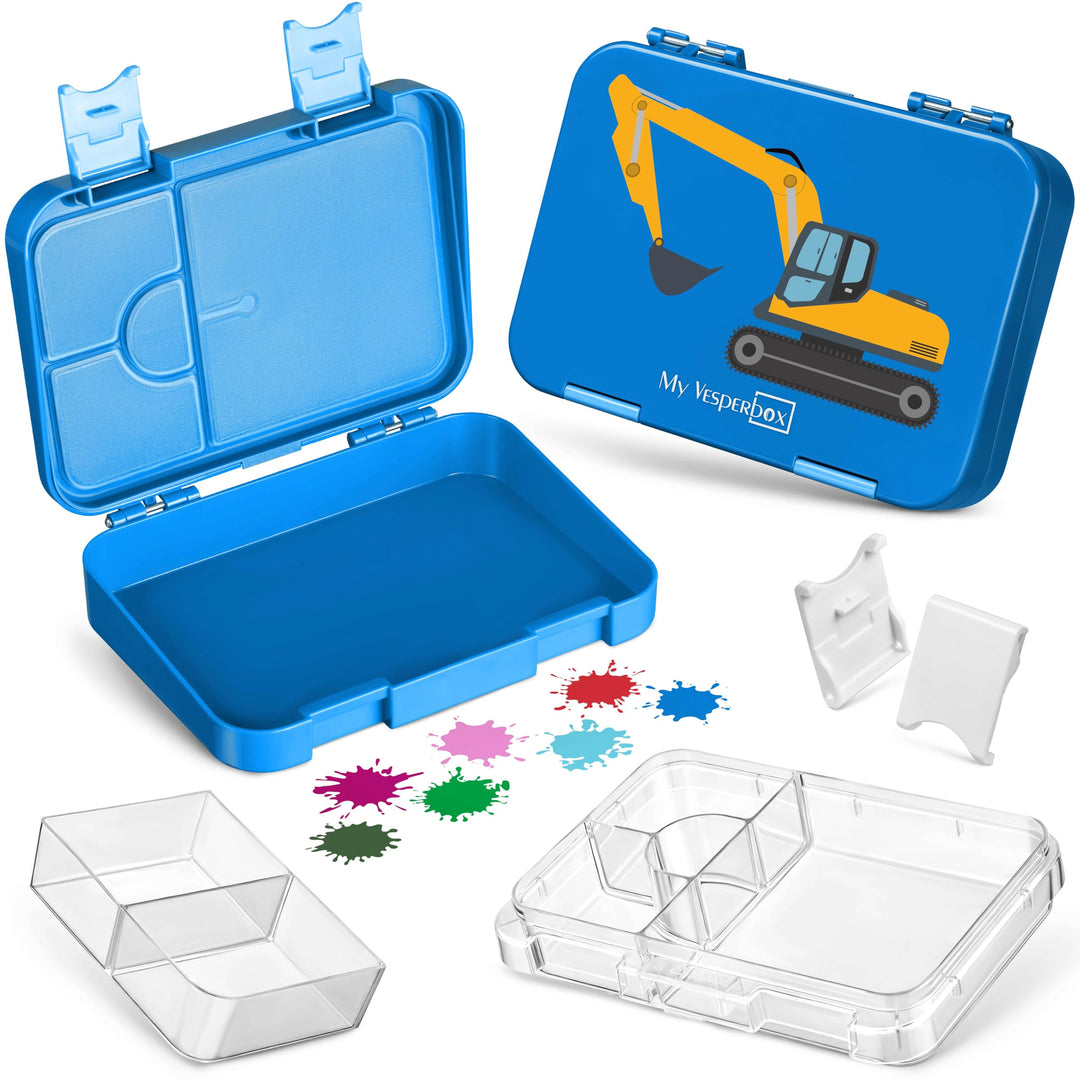 My Vesperbox – Len - Bento Box Kinder - Lunchbox mit 4+2 Fächern - extrem robust – Brotdose – Brotbo