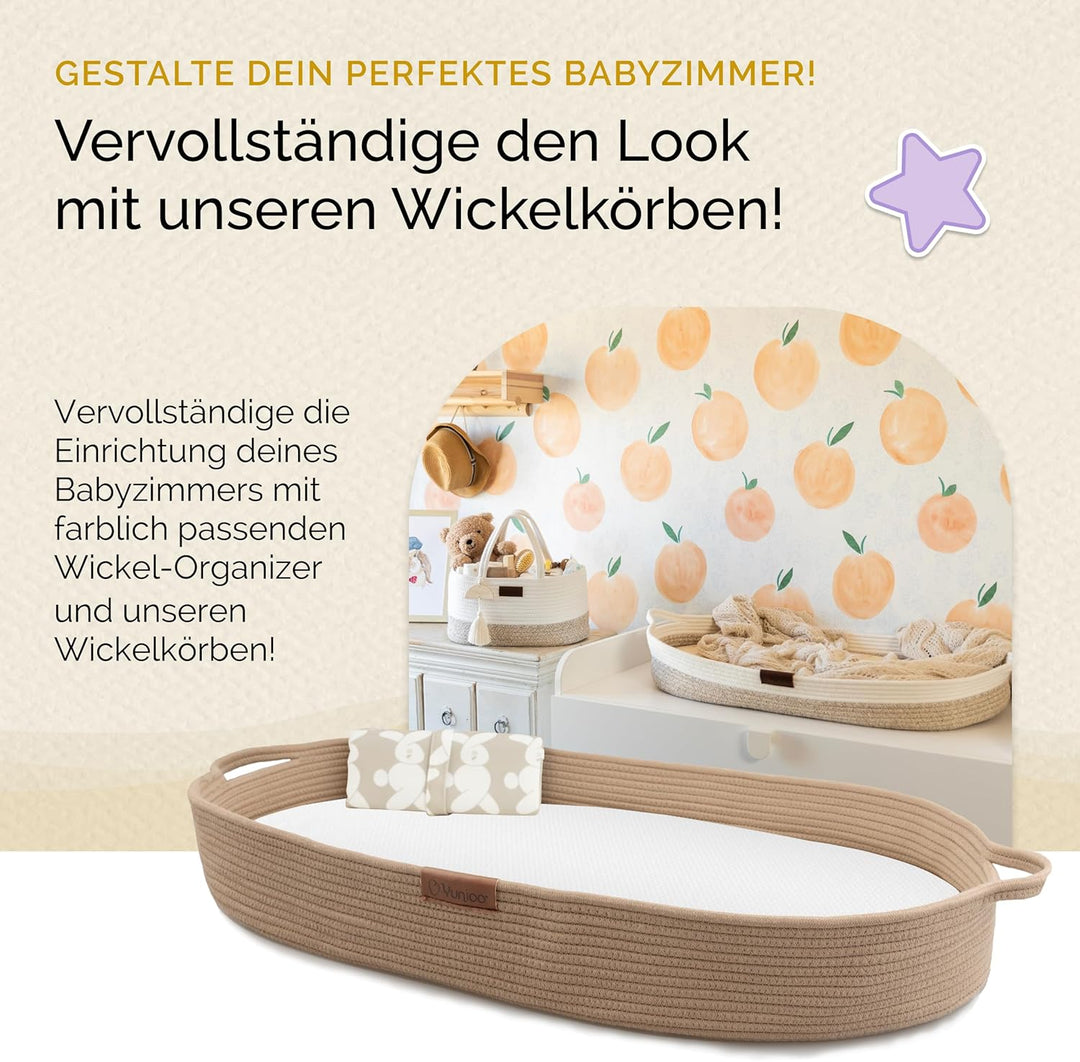 Yunioo Baby Wickel Organizer für Wickelutensilien und Wickeltisch zubehör, Wickeltisch Organizer, Wi