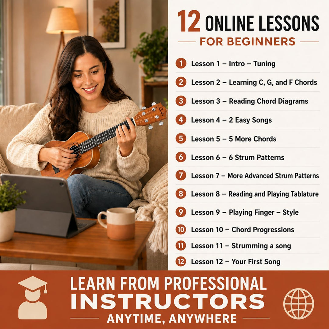 Tenor Ukulele Ranch 26 Zoll 5 in 1 Uke Bundle mit 12 Online-Lektionen Grösse 54, Grösse 54