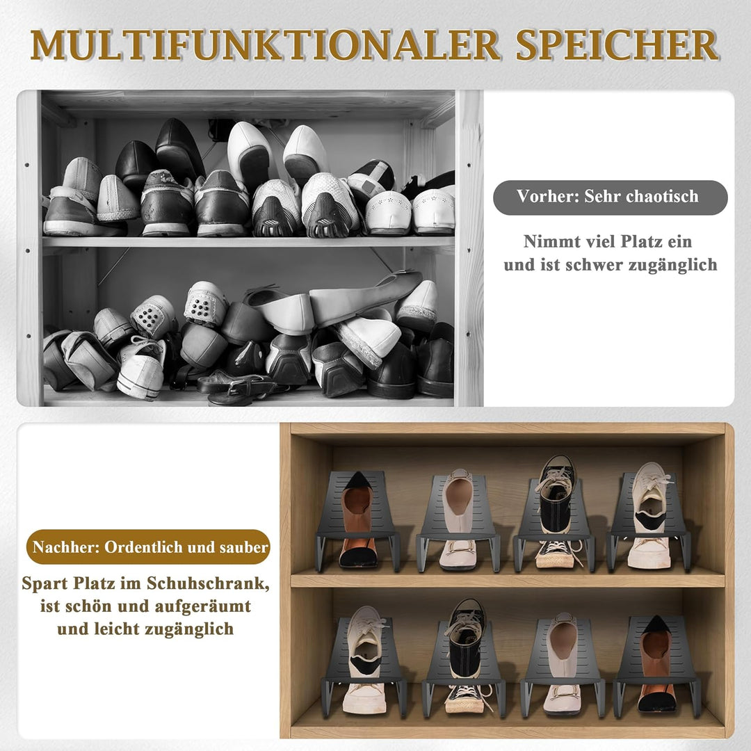 YUENFONG Schuhschlitze Schuhhalter 10 Stück Verstellbarer Schuhregale, Rutschfest Schuhstapler Organ