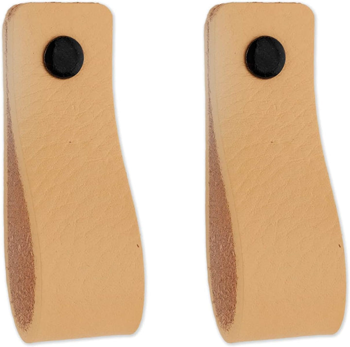 Brute Strength - Ledergriffe für Möbel - Natur - 12 Stück - 16,5 x 2,5 cm - Schrankgriff, Türgriff f