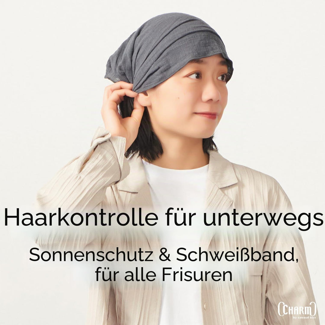 CHARM Damen &amp; Herren Bandana-Stirnband aus Baumwolle, Elastisches Yoga Haarband, Boho Haar Tuch L Az