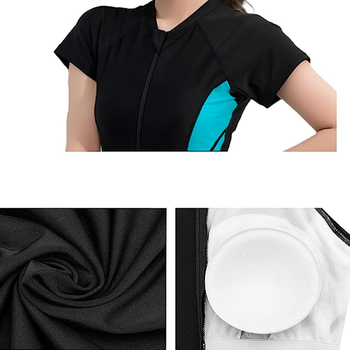 Beachkini Elegant und Funktional Kurzarm,Ärmellos,Langarm Damen Badeanzug für Surfen,Strand,Sonnenba