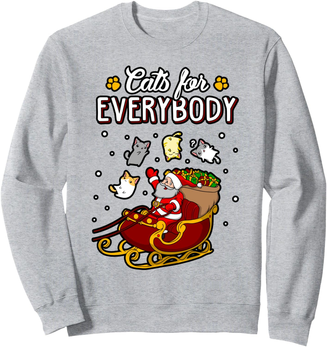 Cats For Everybody Funny Ugly Christmas Cute Cat Lover Sweatshirt