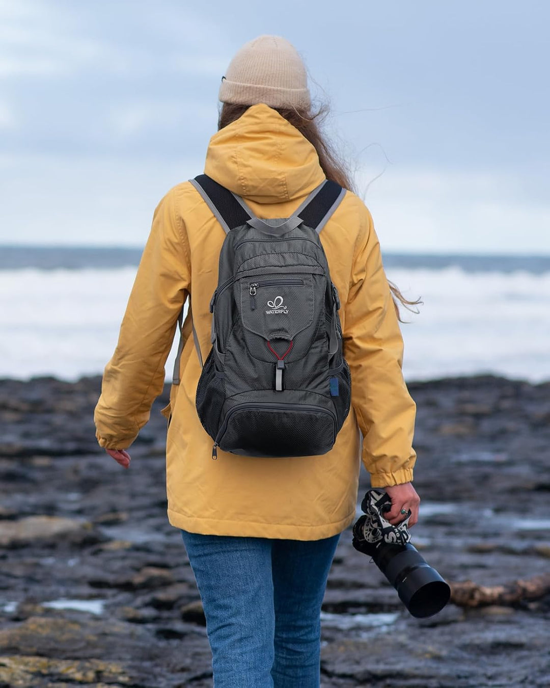 WATERFLY Ultraleicht Faltbar Klein Rucksack: 20L Leicht Packable Wanderrucksack Tagesrucksack Trekki