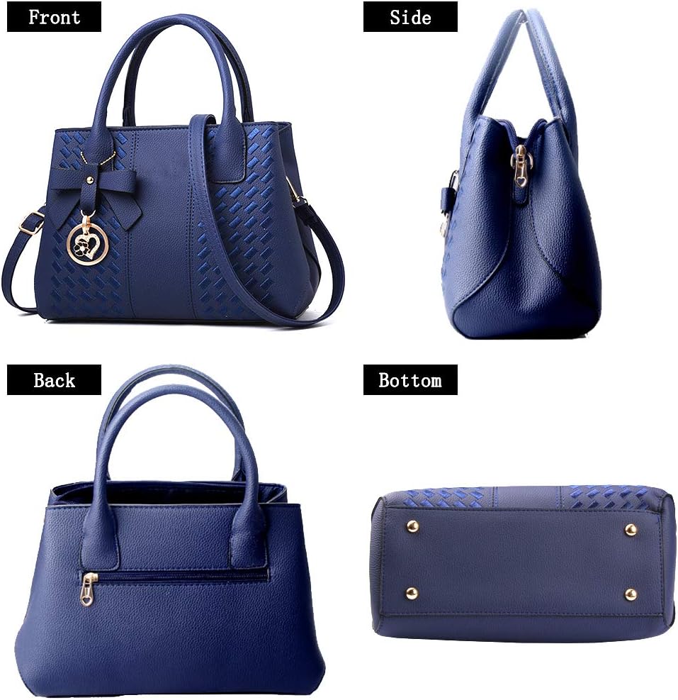 Jeniulet Handtaschen für Damen Mode Damen PU Leder Top Handle Satchel Umhängetaschen Blau, Blau