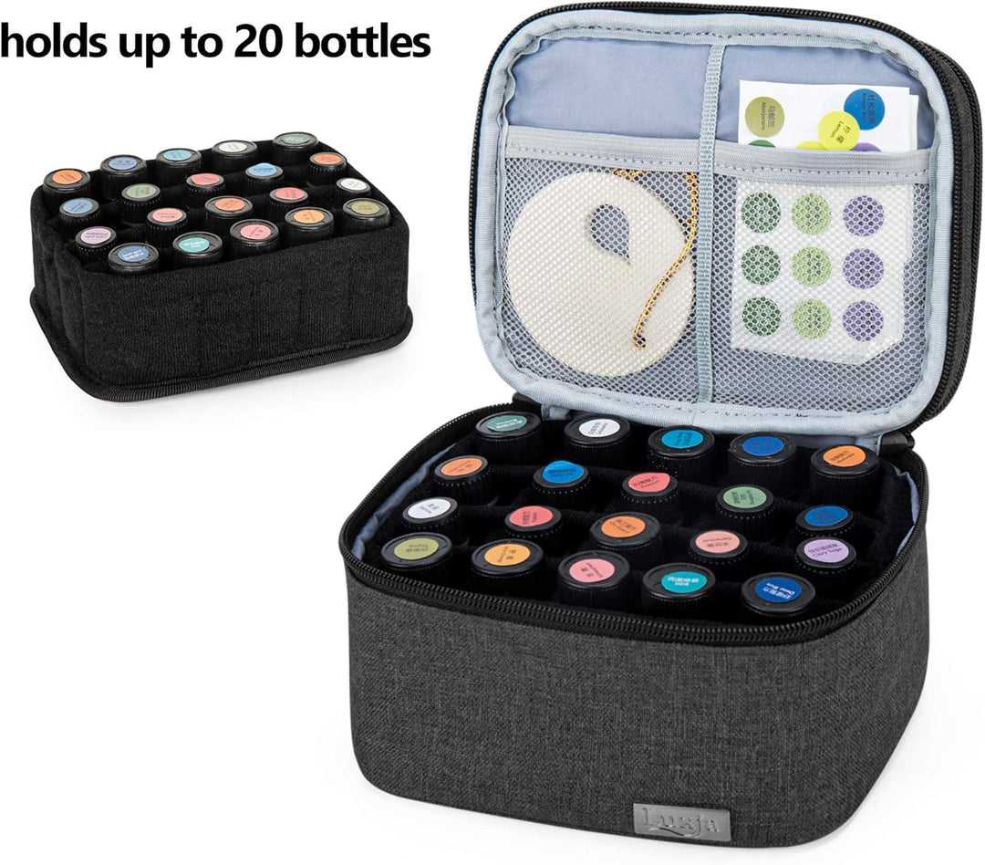 Luxja Öle Tasche, ätherisches öl Tasche, Tasche für Ätherische Öle 20 Flaschen (5 ml - 30 ml, Enthal