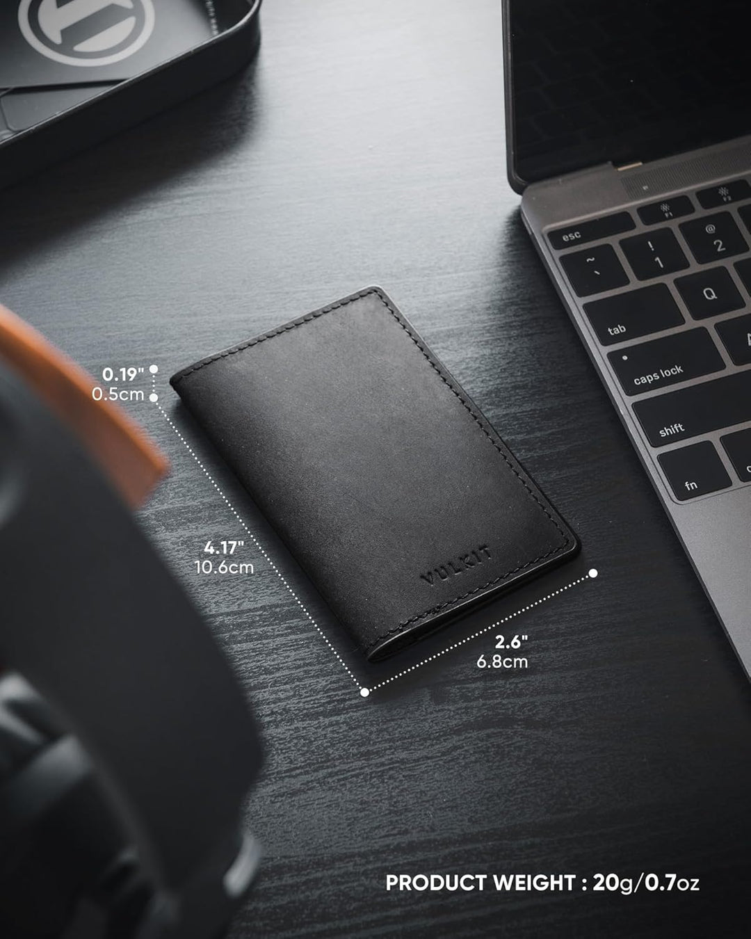 VULKIT Visitenkartenetui Echtes Leder Slim Visitenkartenhüllen für Herren Bifold Visitenkartenhalter