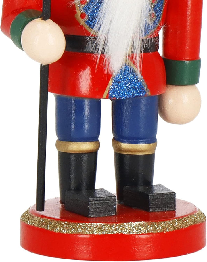 SPRINGOS Dekofigur Nussknacker Soldat mit Fahne 15 cm Weihnachtsdekoration Holzfigur Rot, Soldat Fah