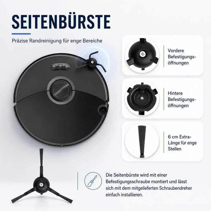 Bluearks 27 Stück Zubehörset für Roborock S8 MaxV Roboter Saugroboter, 2 Hauptbürste, 4 Filter, 4 Wi