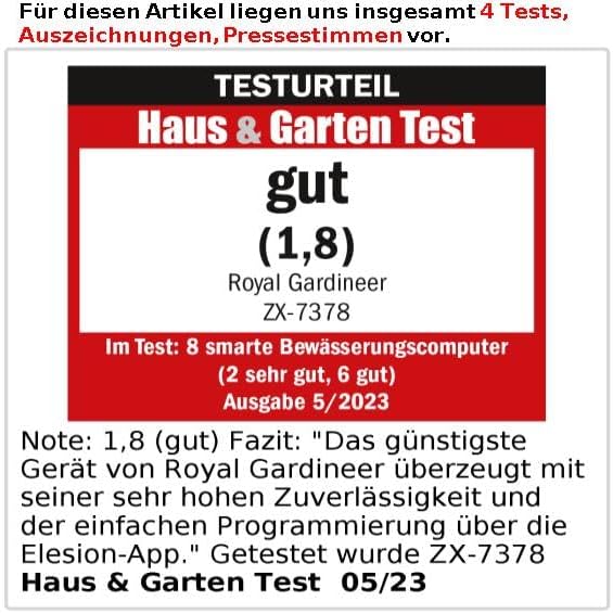 Royal Gardineer WLAN Ventil: Smarter programmierbarer Bewässerungscomputer mit WLAN-Gateway &amp; App (S